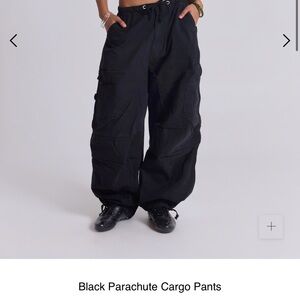 Jaded London Black Wide Leg Cargo Pants